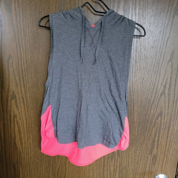 Under Armor Coral and Grey Hooded Tank Top Size Medium - Picture 7 of 11